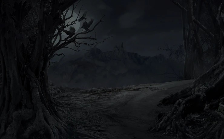 dark, creepy cliff